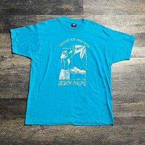 Vintage 1980's South Pacific Broadway Shirt Size XL Blue Fruit Loom Play Tee KC